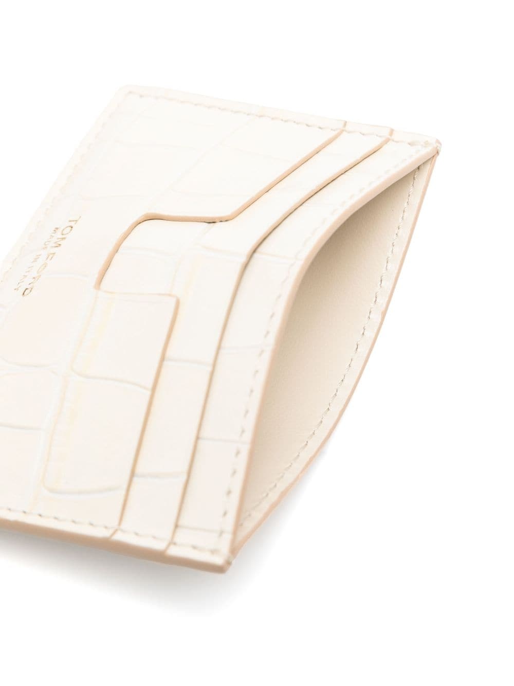 crocodile-effect leather cardholder - 3