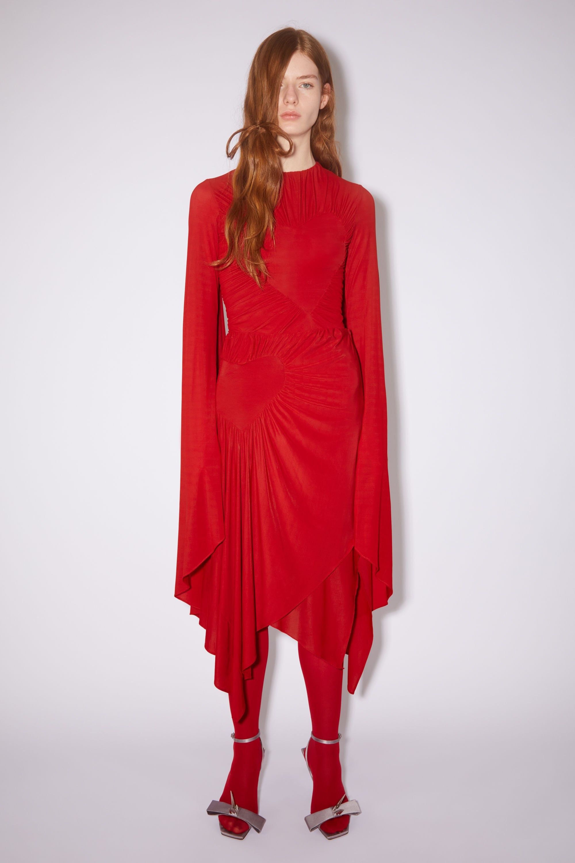 Heart draped skirt - Cardinal red - 2