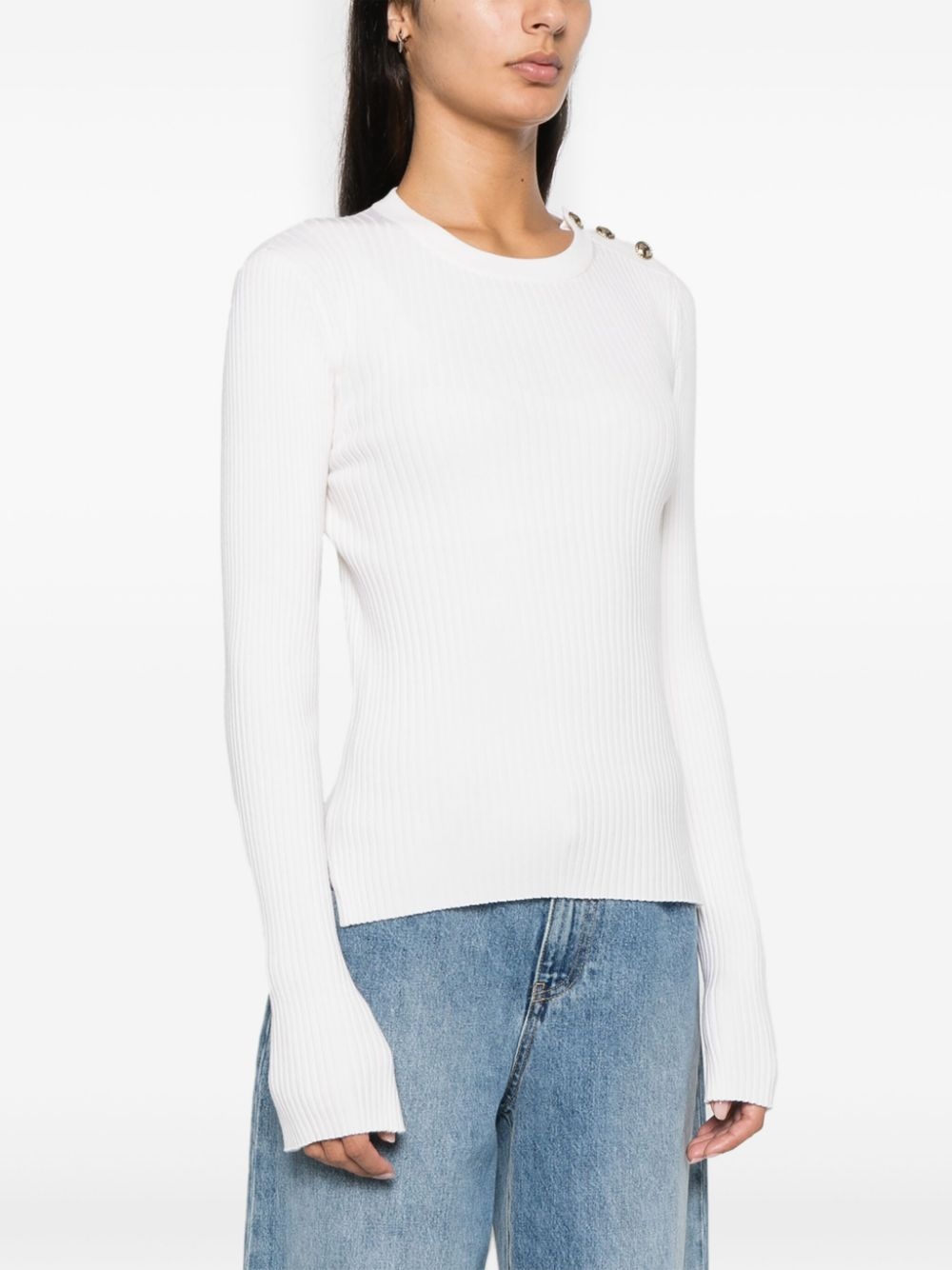 buttoned-shoulder sweater - 3