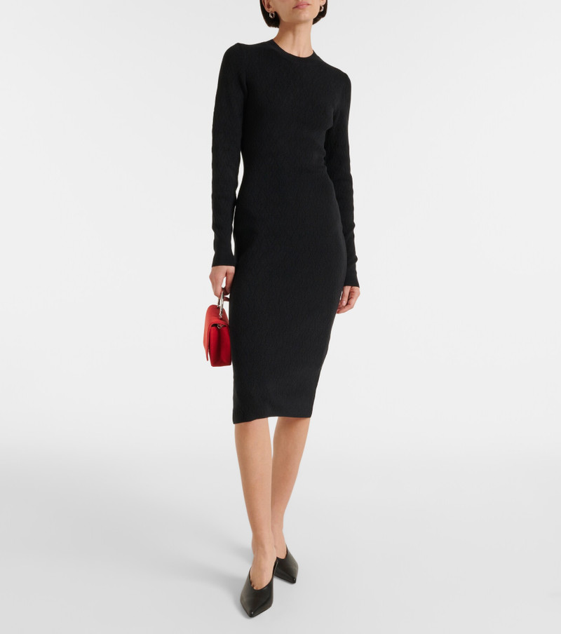 AMI Paris Knitted cotton and wool midi dress outlook