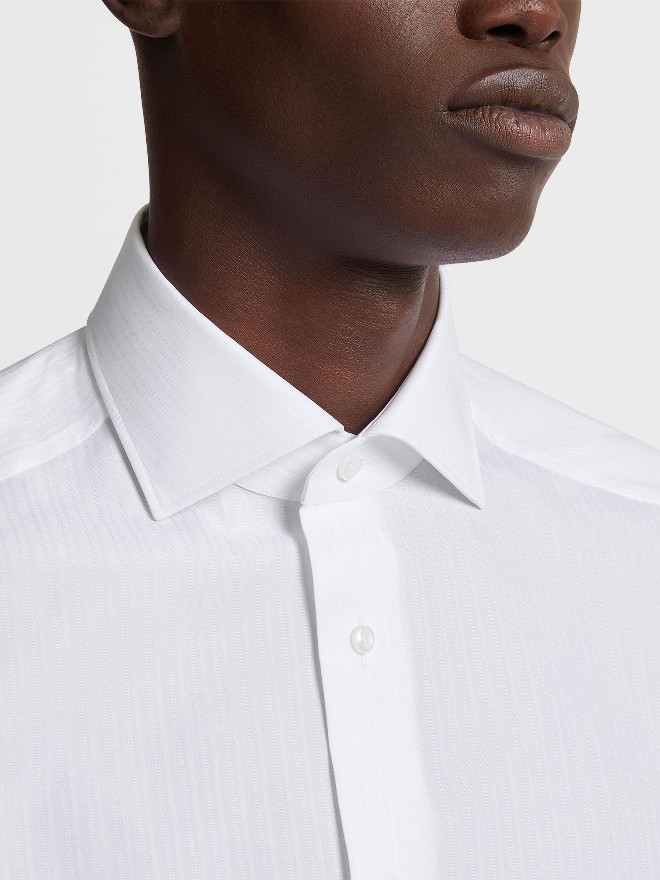 WHITE CENTOVENTIMILA COTTON STRIPED SHIRT - 3
