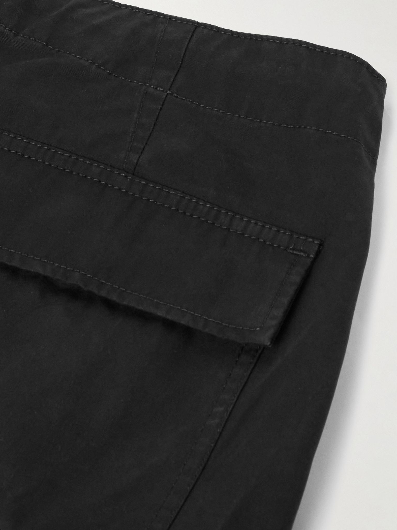 New Enzyme Straight-Leg Cotton-Twill Drawstring Cargo Trousers Black - 4