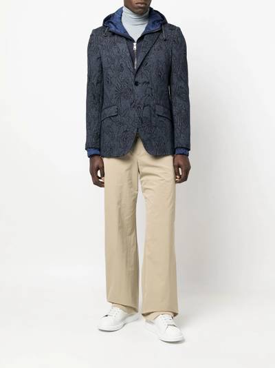 Etro detachable-layer jacquard blazer outlook