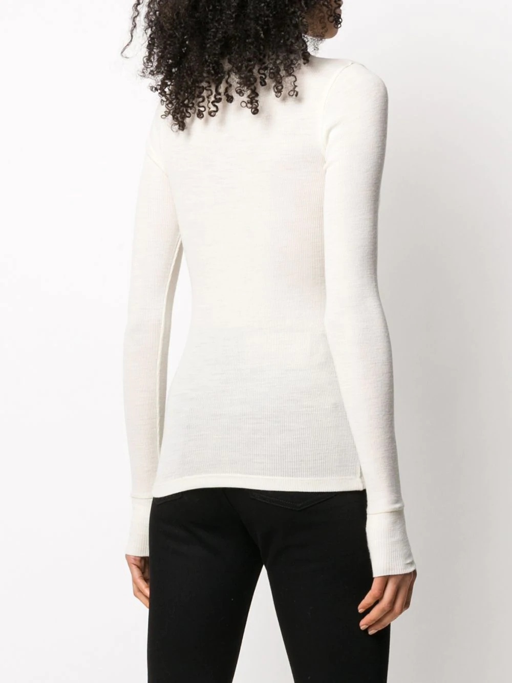 long sleeved ribbed jumper - 4