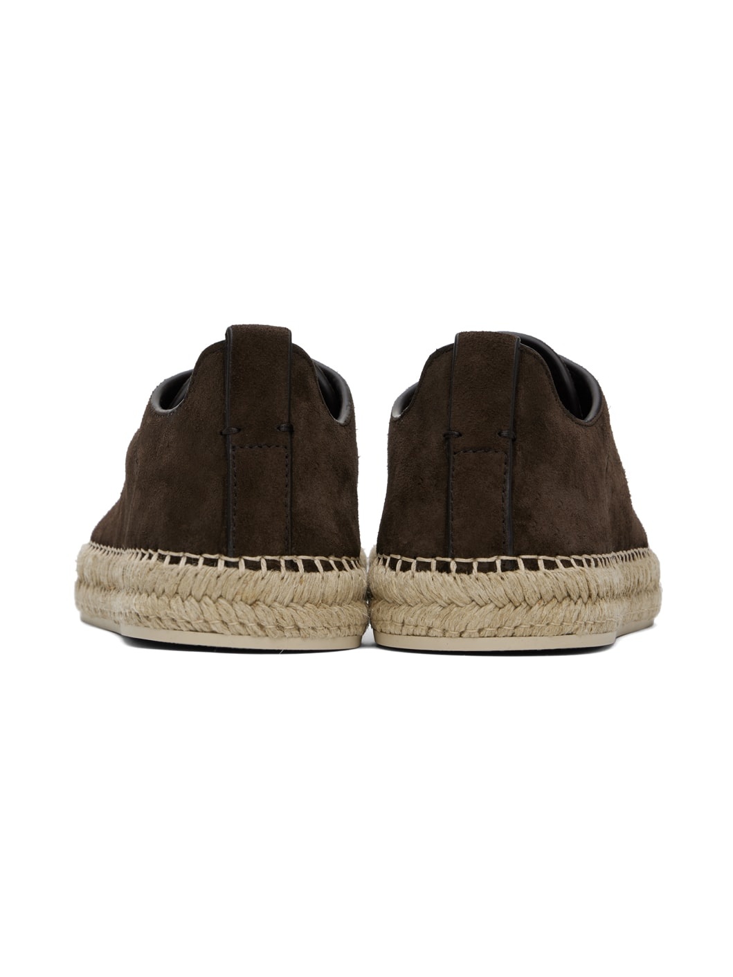 Brown Suede Triple Stitch Sneakers - 2