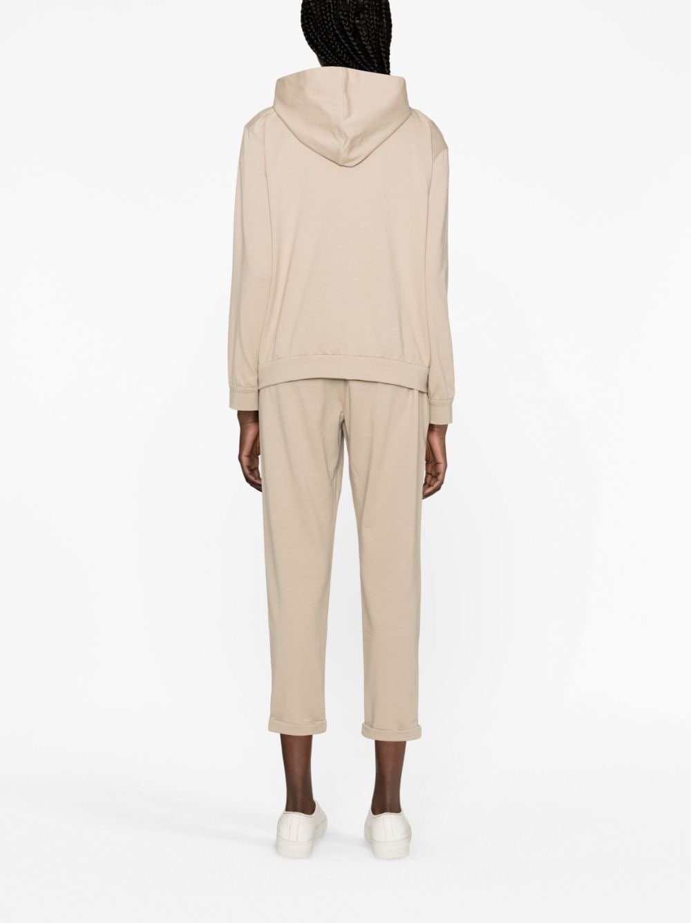Monilli-detail zip-fastening hooded jacket - 4