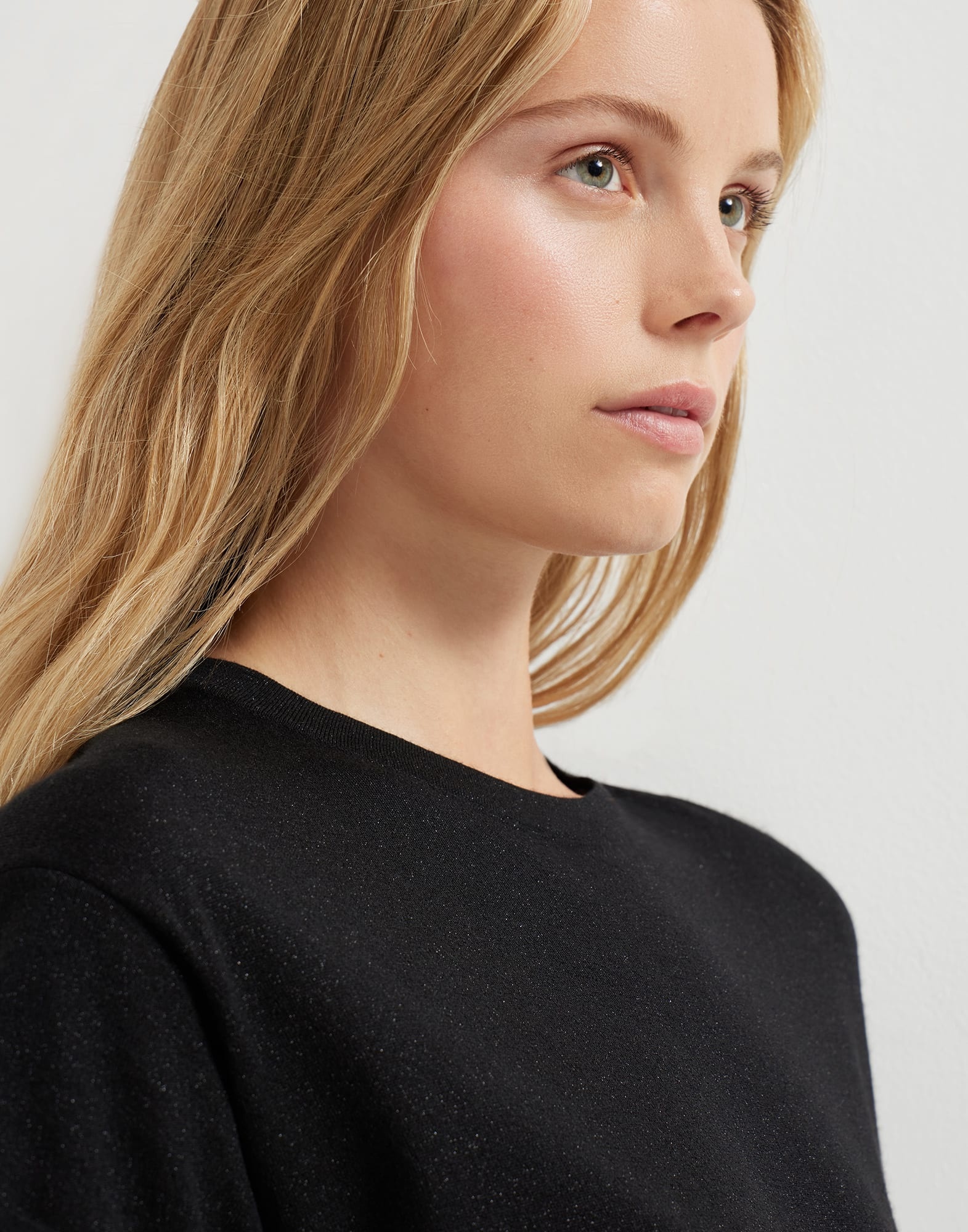Sparkling cashmere and silk lightweight knit T-shirt - 3