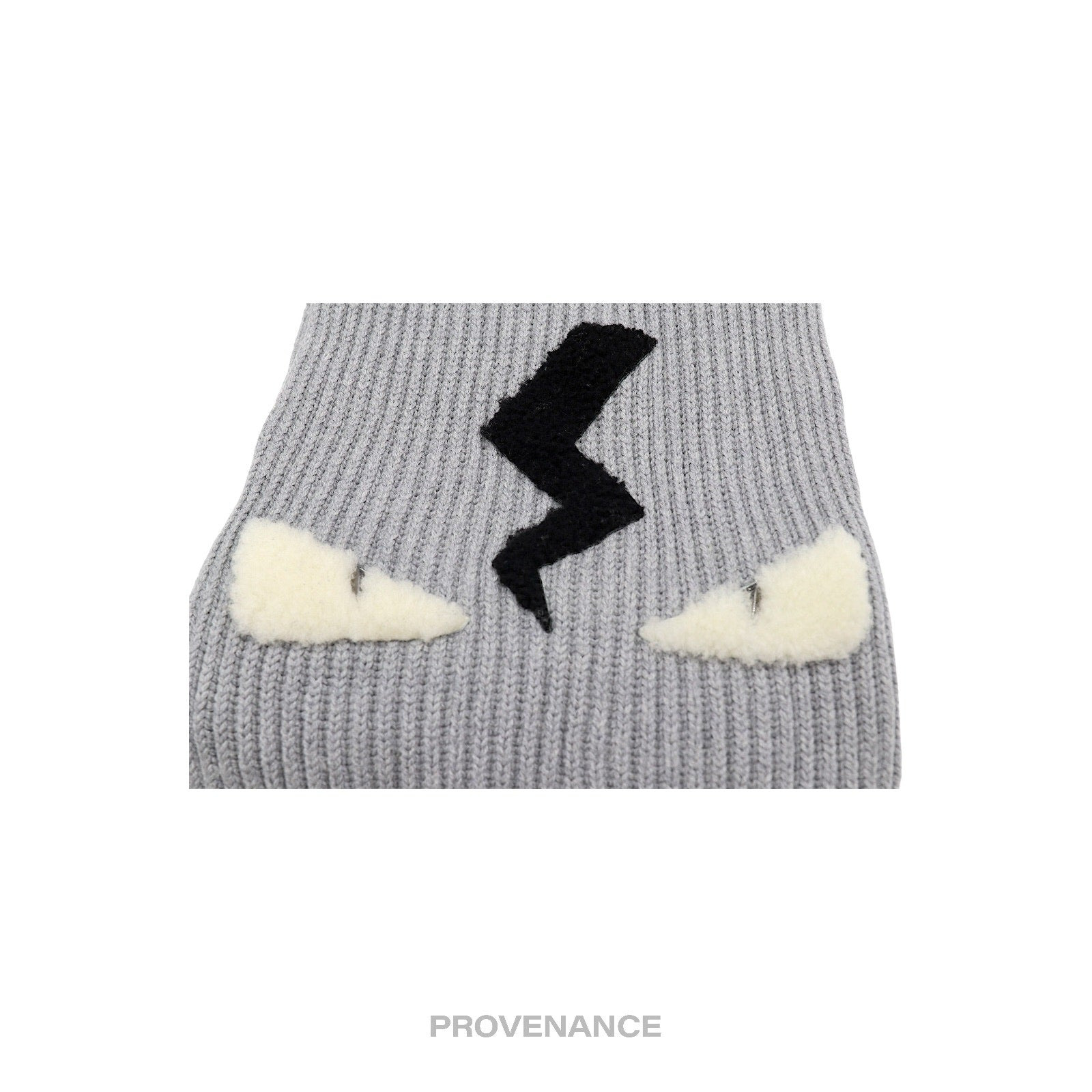 FENDI Eye Monster Wool Scarf - Grey - 6