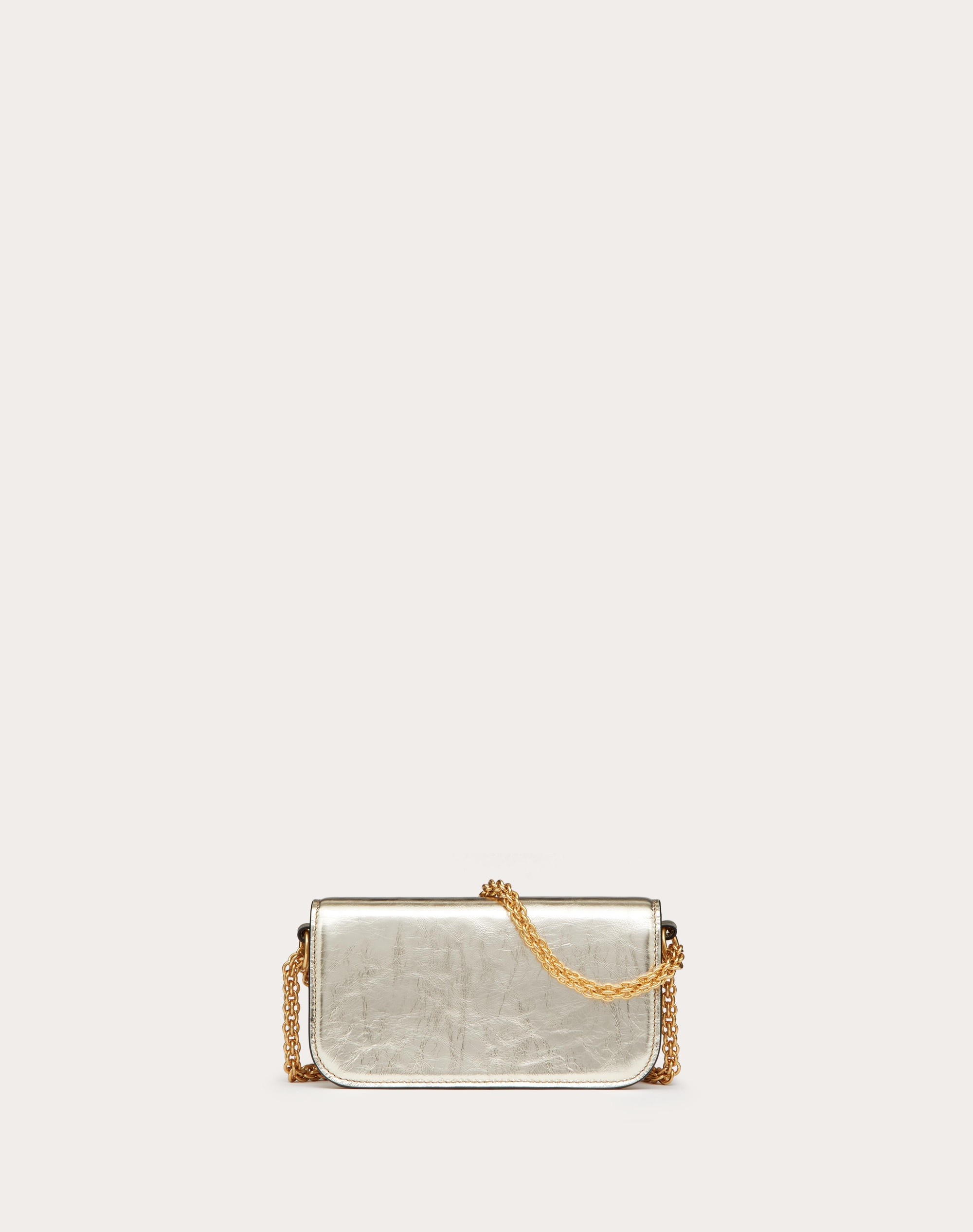 SMALL VALENTINO GARAVANI LOCÒ METALLIC CALFSKIN SHOULDER BAG - 4