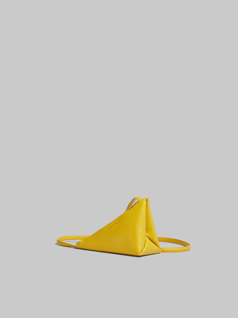 YELLOW LEATHER PRISMA TRIANGLE CROSSBODY BAG - 3