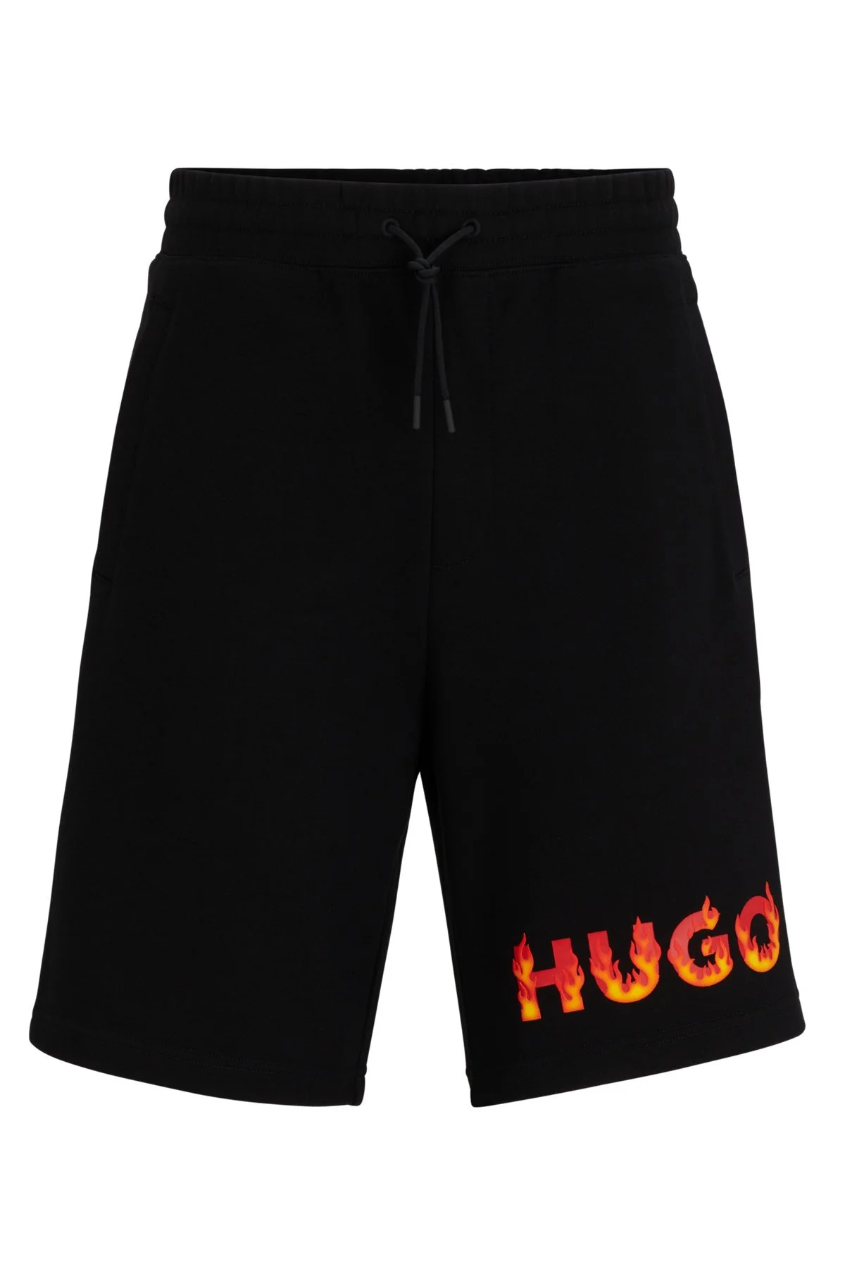 COTTON-TERRY SHORTS WITH PUFFED FLAME LOGO - 1