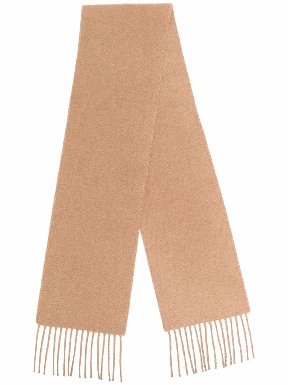 fringed camel hair scarf - 1