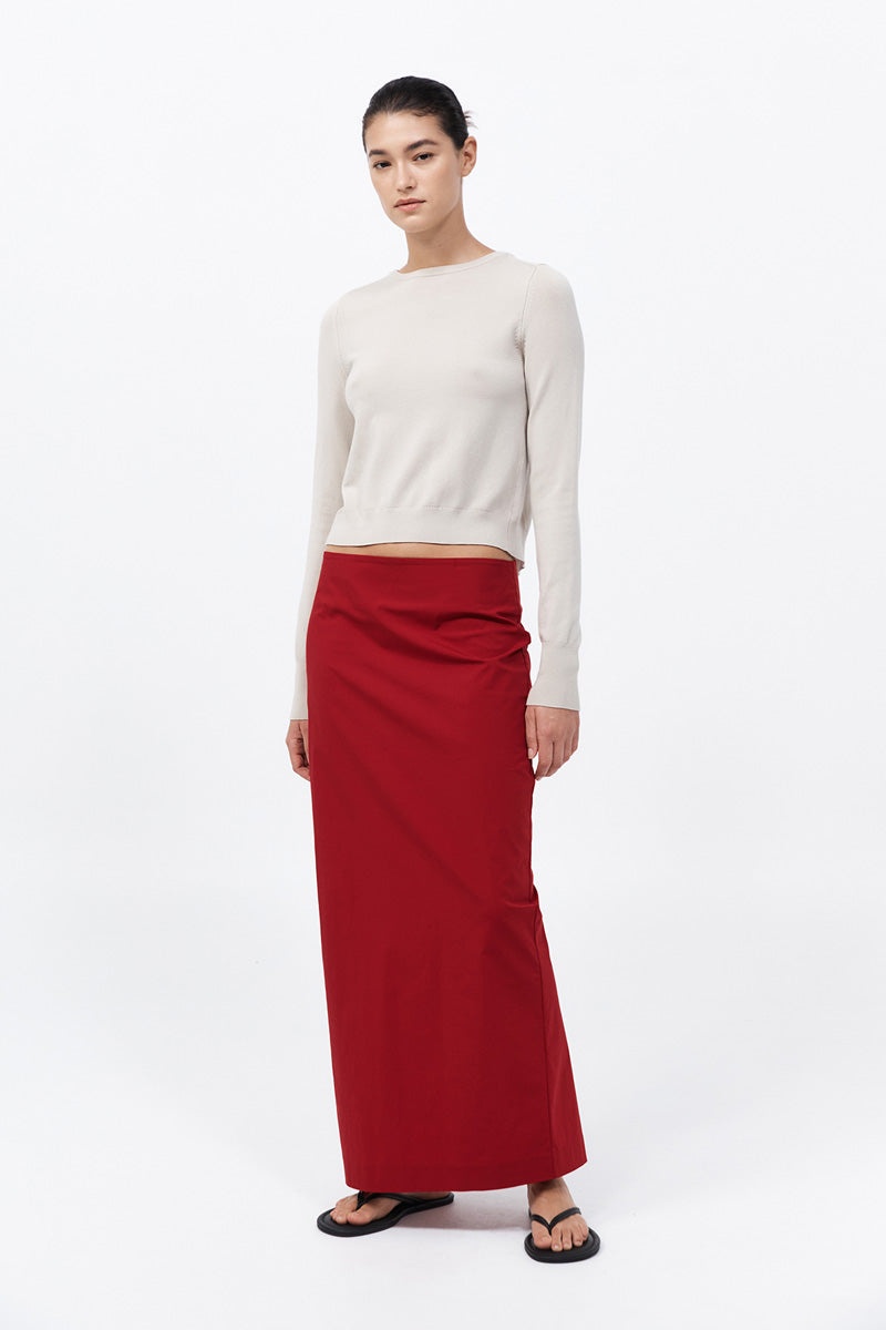 Minimal Column Skirt - Rosso - 2