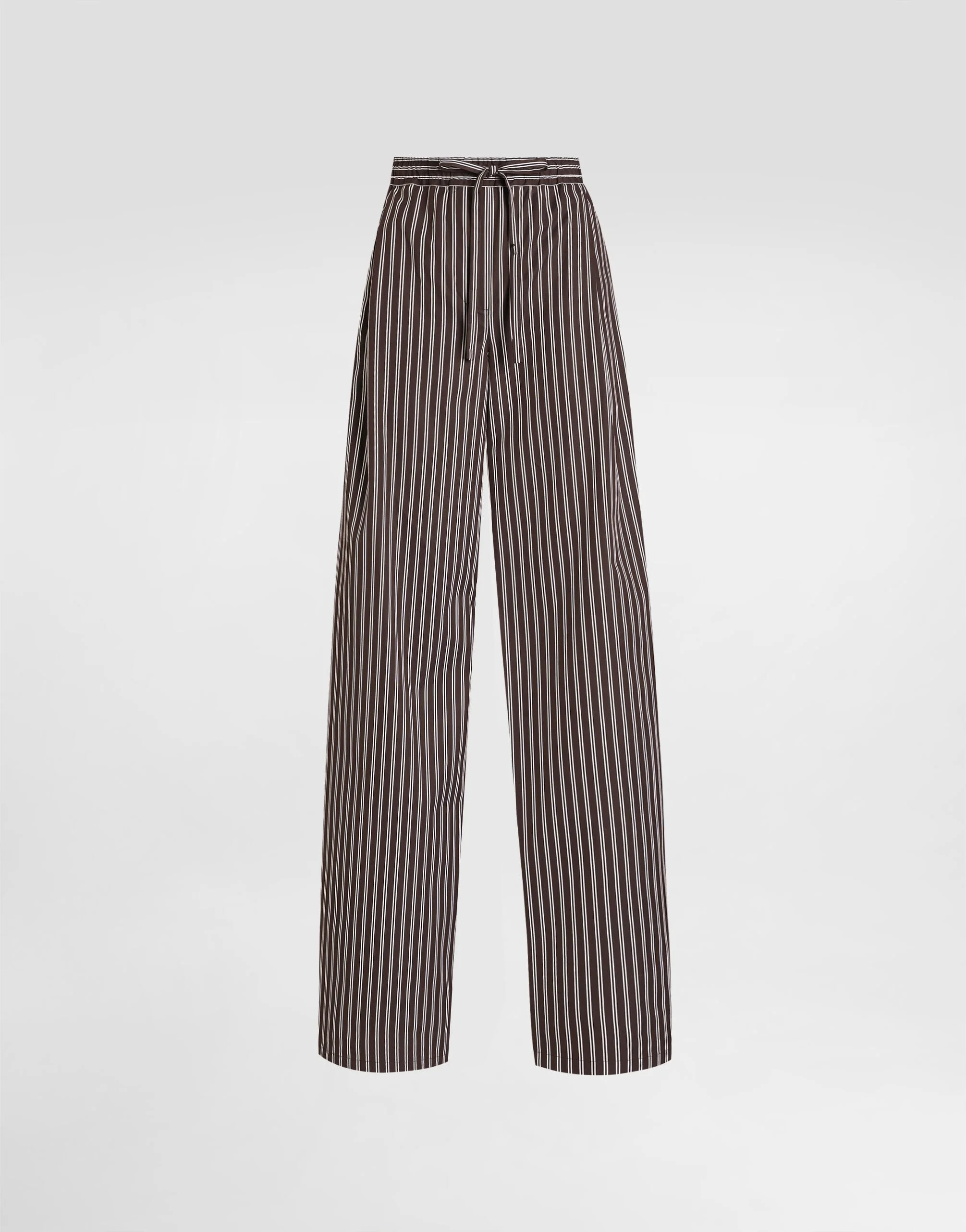 Striped poplin trousers - 1