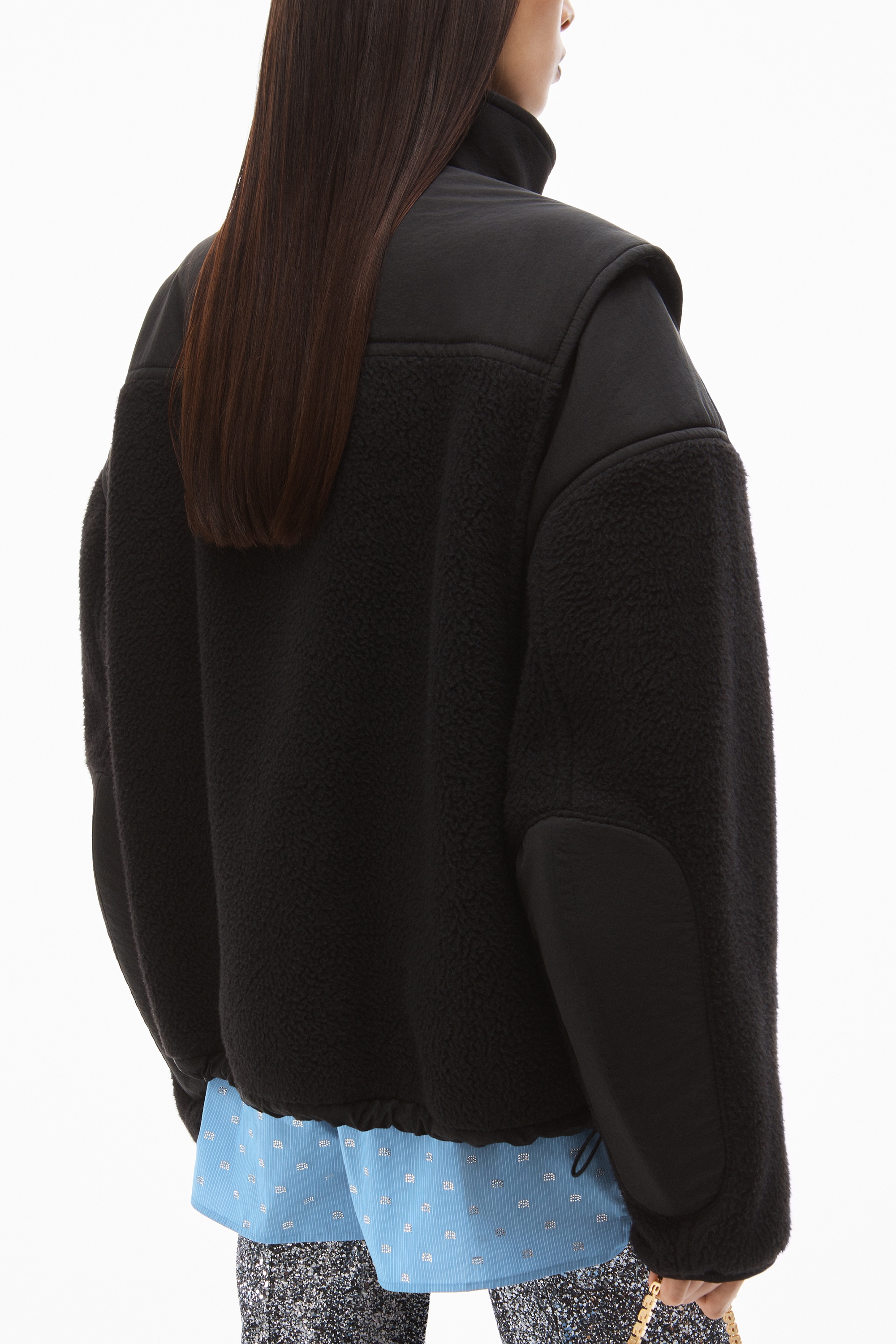 NYLON COMBO JACKET IN PLUSH DOUBLE FLEECE - 6