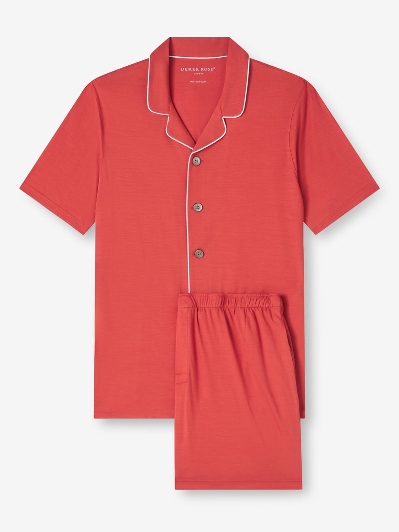 Men's Short Pajamas Basel Micro Modal Stretch Paprika - 1