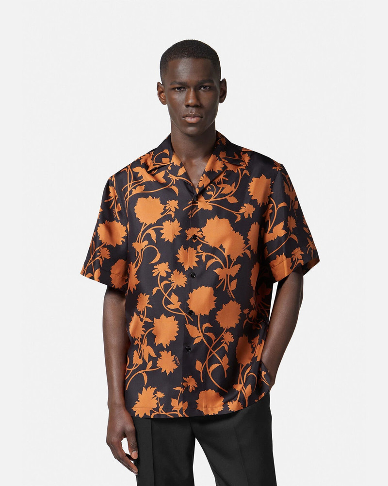 Floral Silhouette Silk Shirt 3