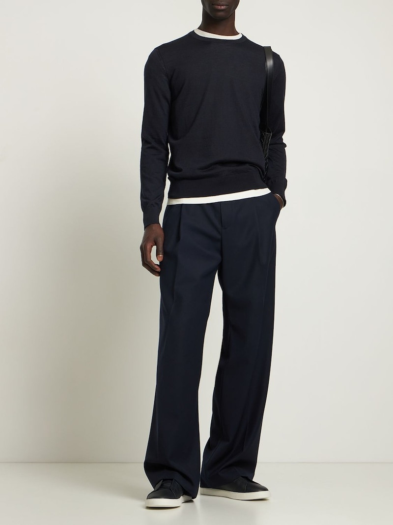 ZEGNA Cashmere & silk light knit sweater outlook