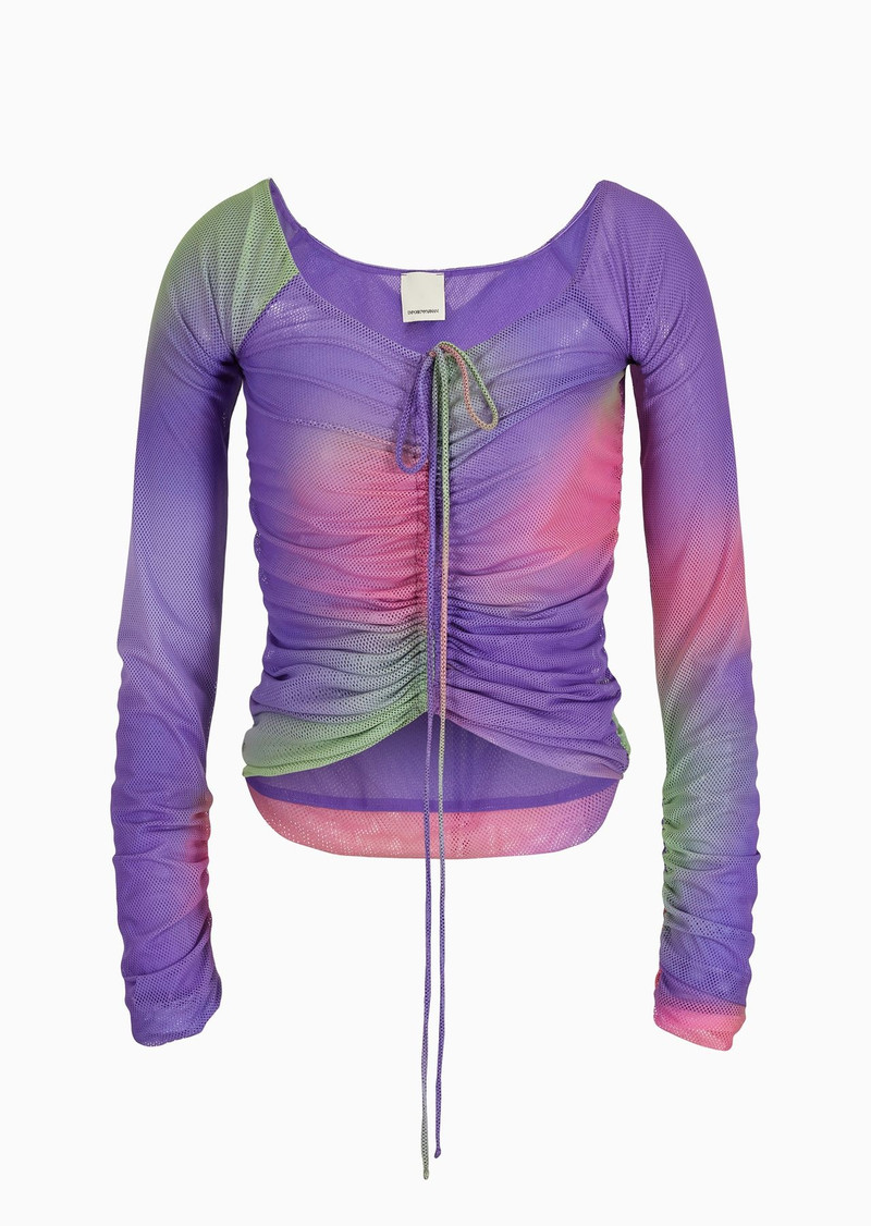 Emporio Armani Sustainability Values Capsule Collection camouflage print recycled mesh jumper 1