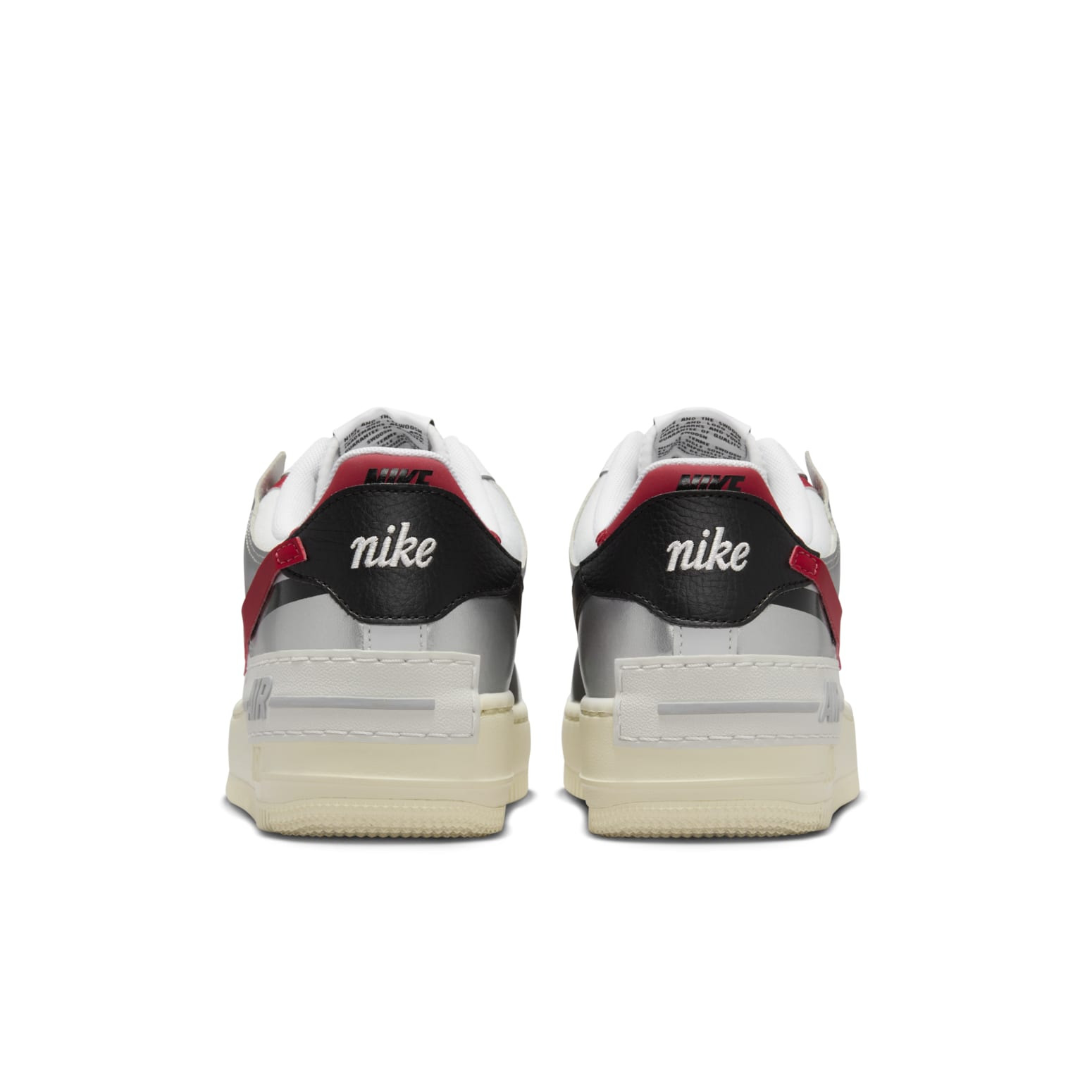 (WMNS) Nike Air Force 1 Shadow 'White Silver Red' FN6335-100 - 5
