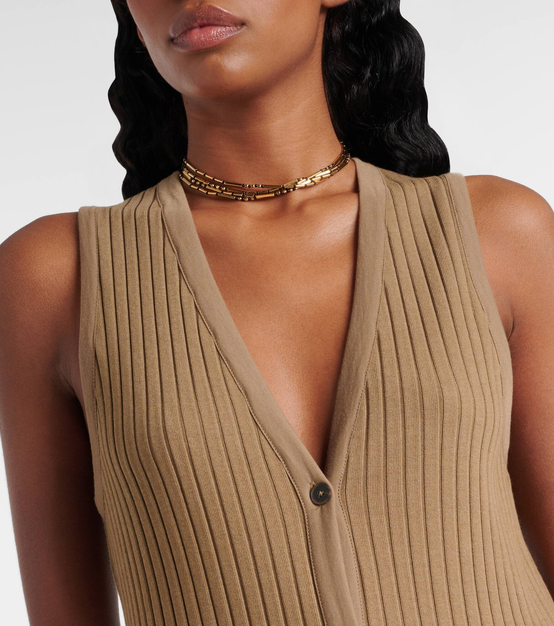 Ribbed-knit midi dress - 4