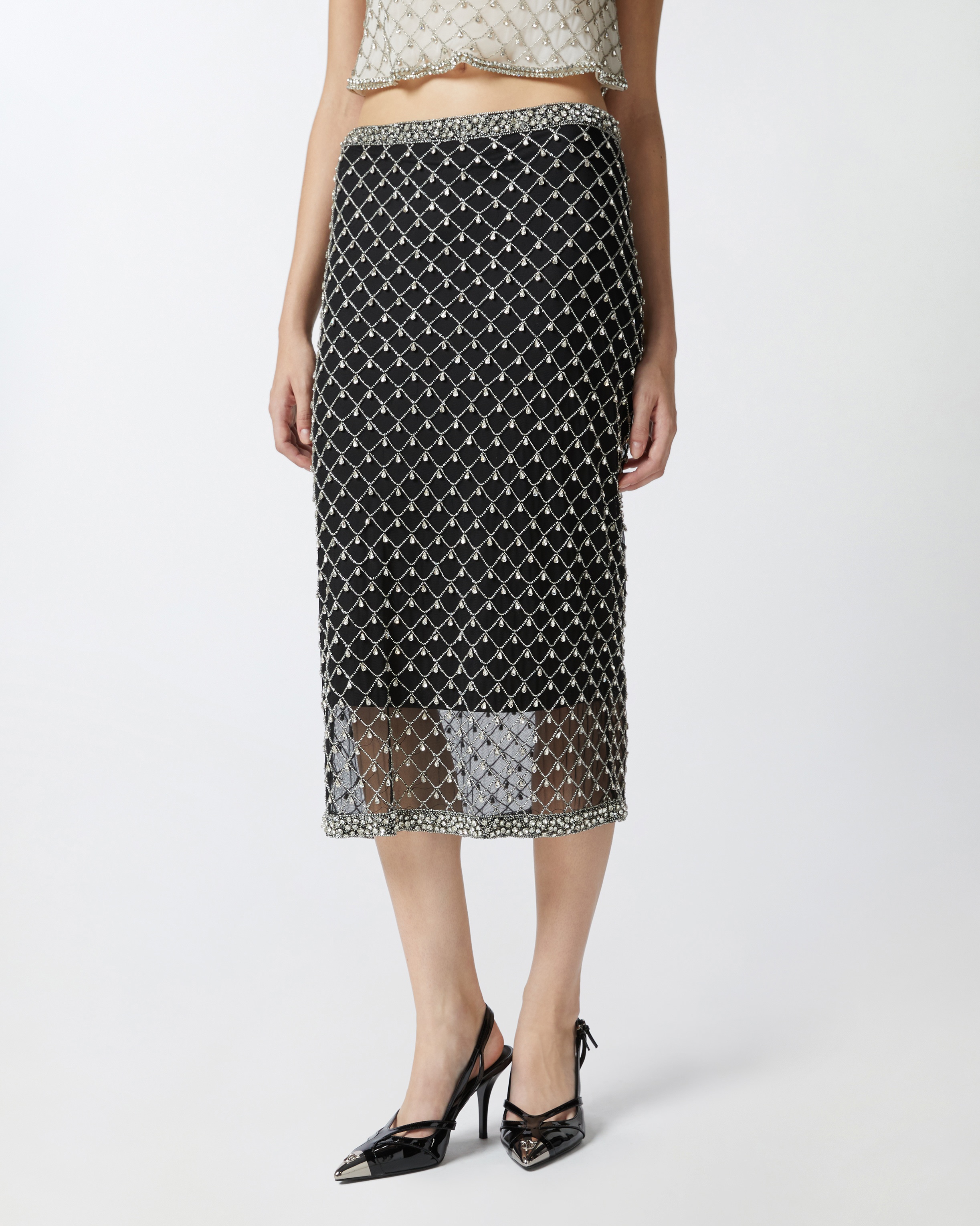 Long georgette skirt with pockets PINKO → Shop Online