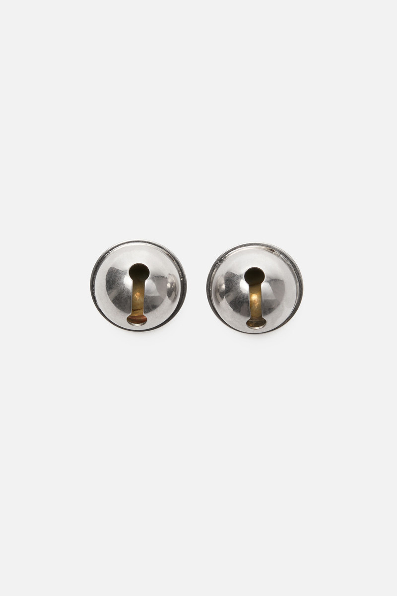 Bell-shaped metal earrings - Semi matt silver 1