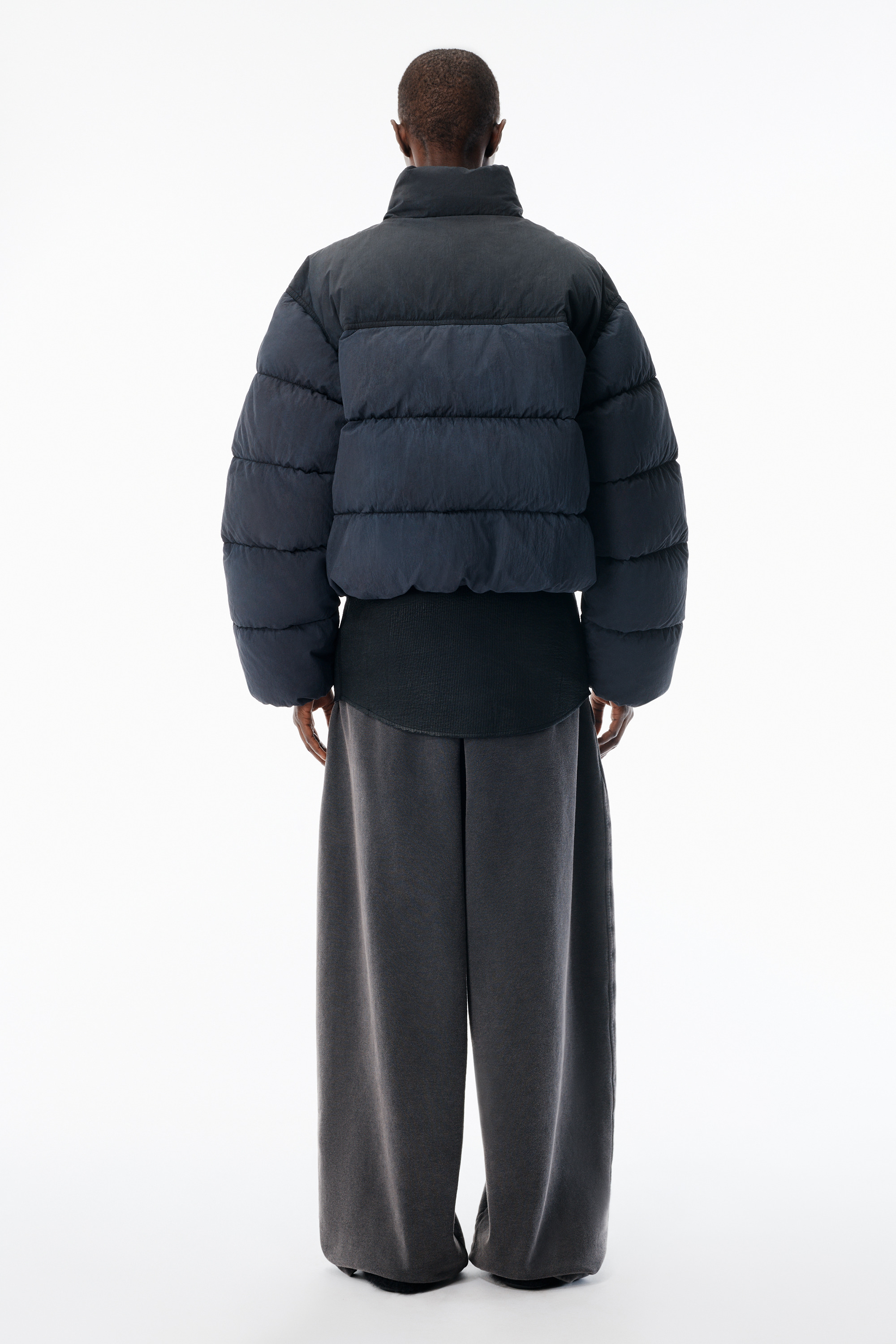 Graphite Matte Nylon Puffer Jacket - 4