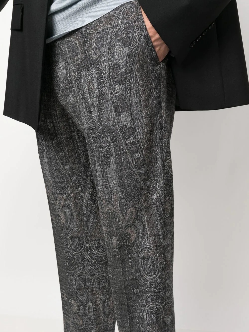 paisley-print tapered trousers - 5