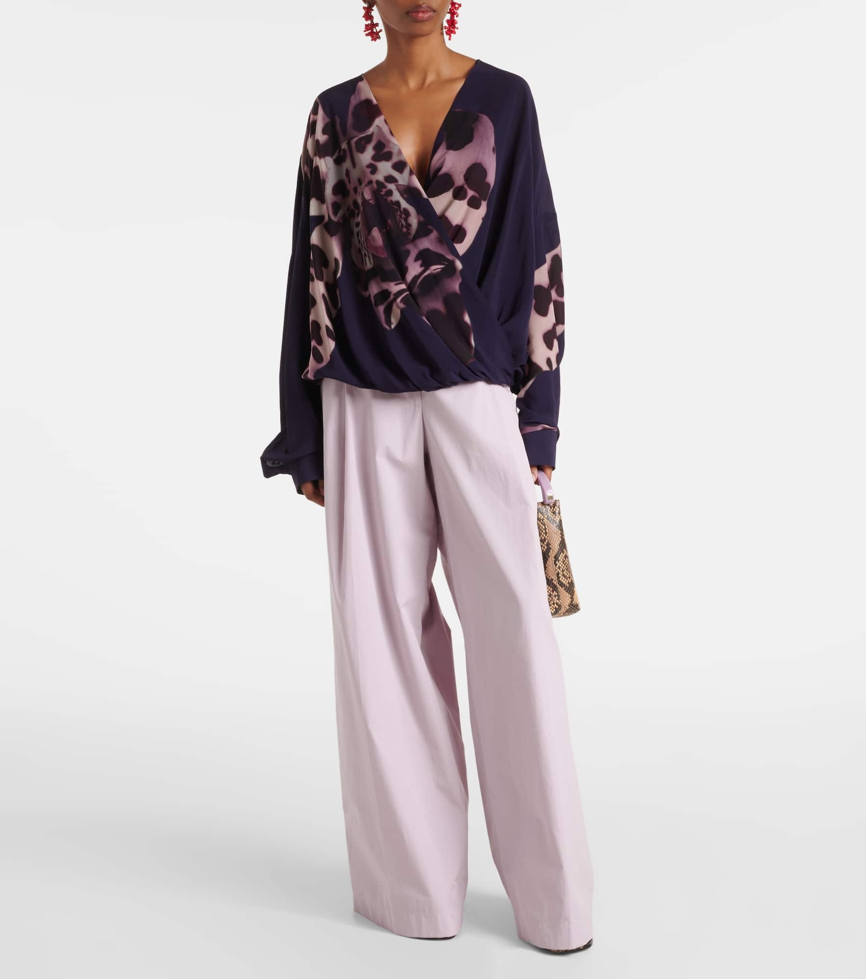 High-rise cotton wide-leg pants - 2