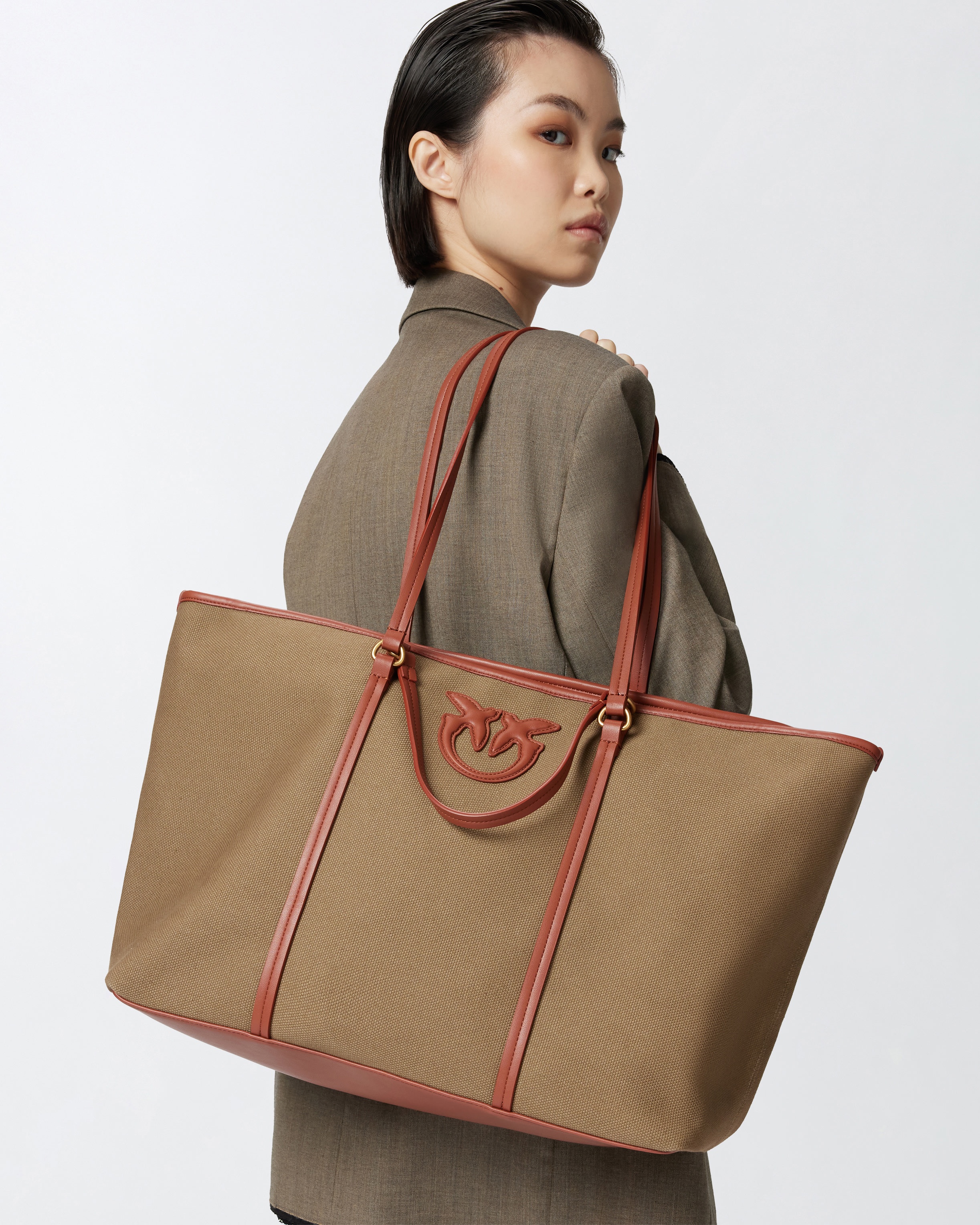 MAXI SHOPPER BAG IN RECYCLED CANVAS WITH DOUBLE HANDLES - 6