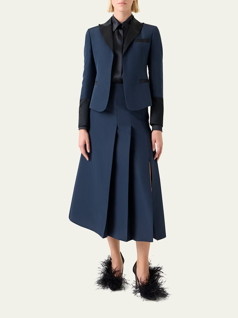 AKRIS Deneuve Ottoman Silk-Blend Cutaway Jacket outlook