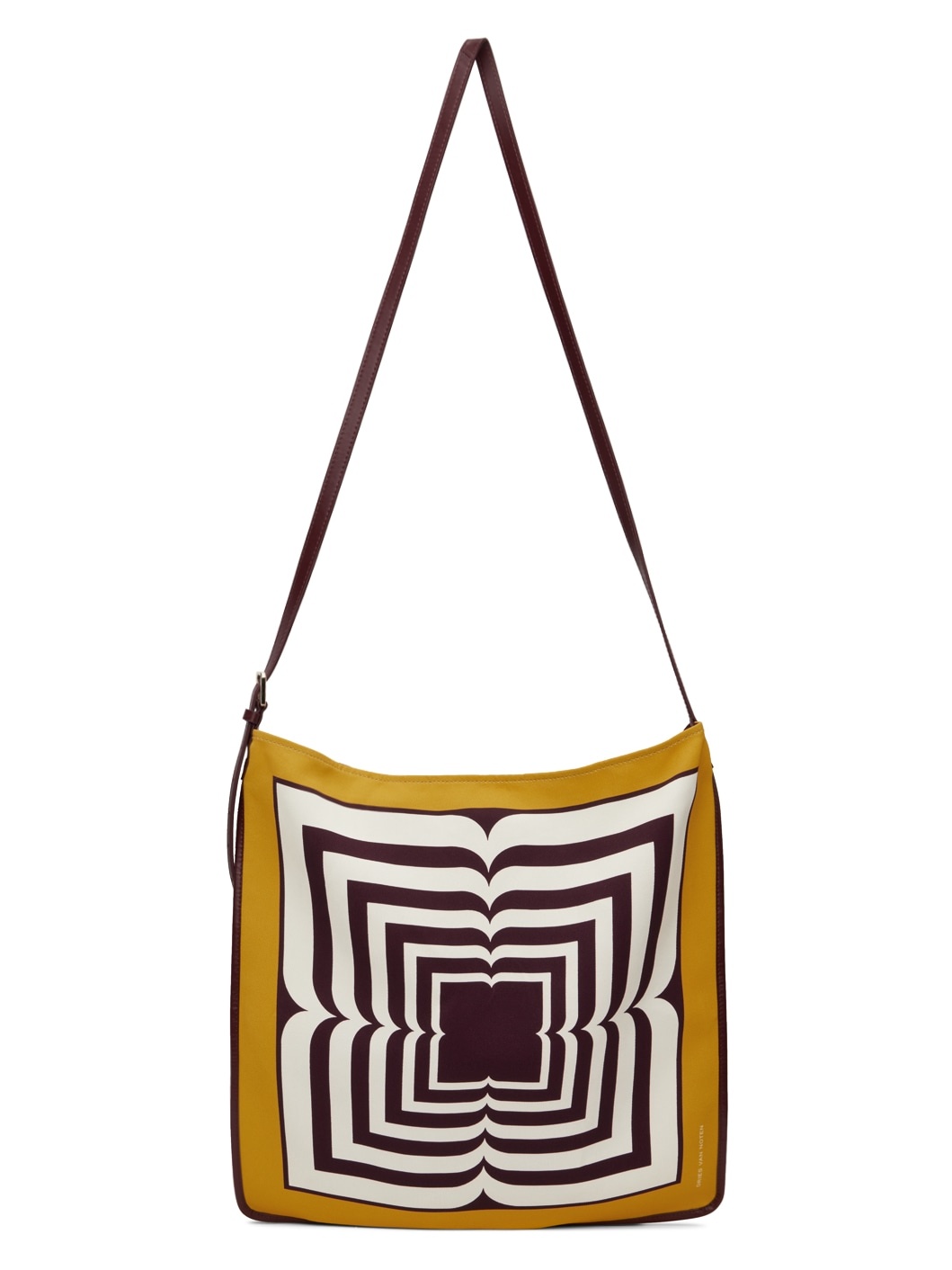 Yellow & Off-White Printed Scarf Tote - 1