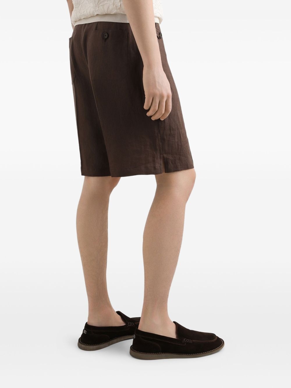 linen-blend bermuda shorts - 5