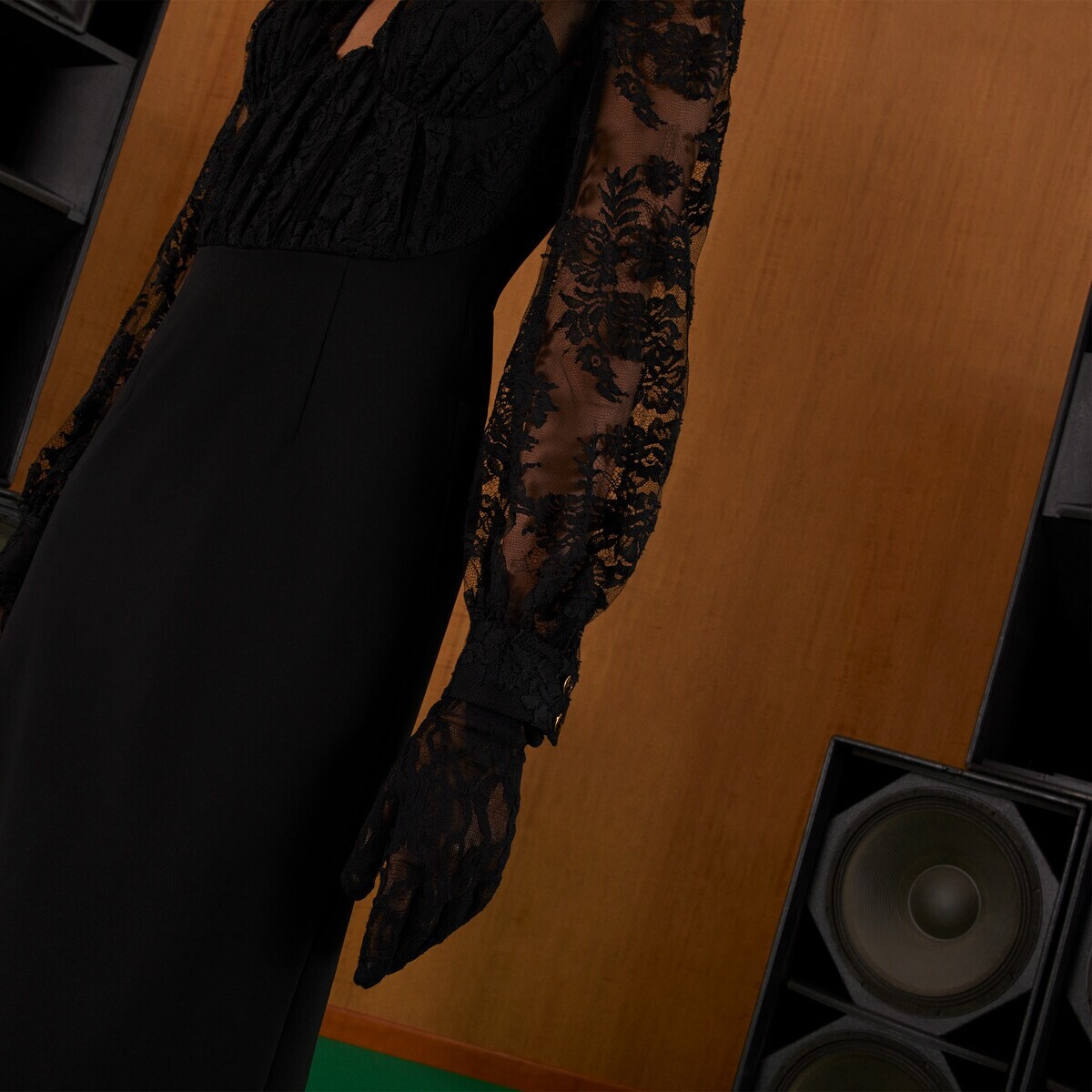 Floral lace jersey dress - 5