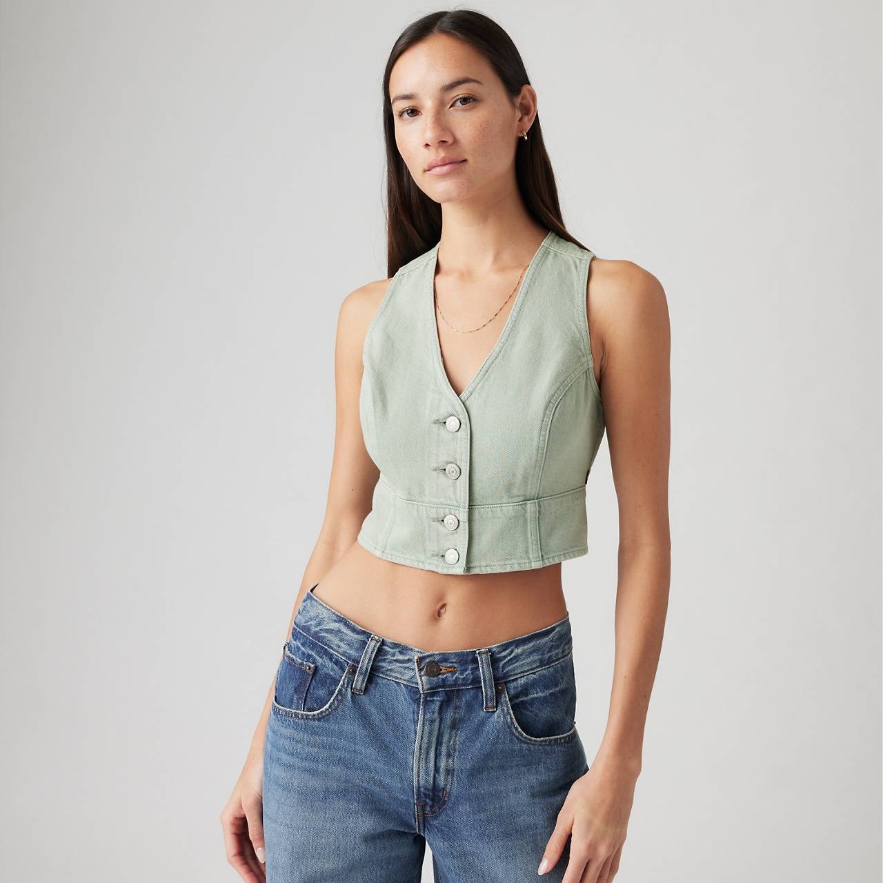 MONA DENIM CORSET TOP - 3