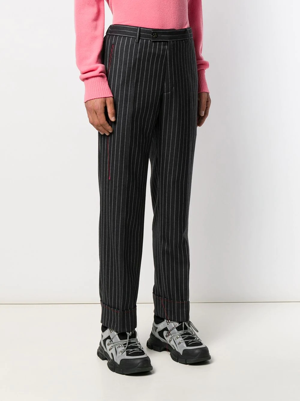 pinstripe tailored trousers - 3