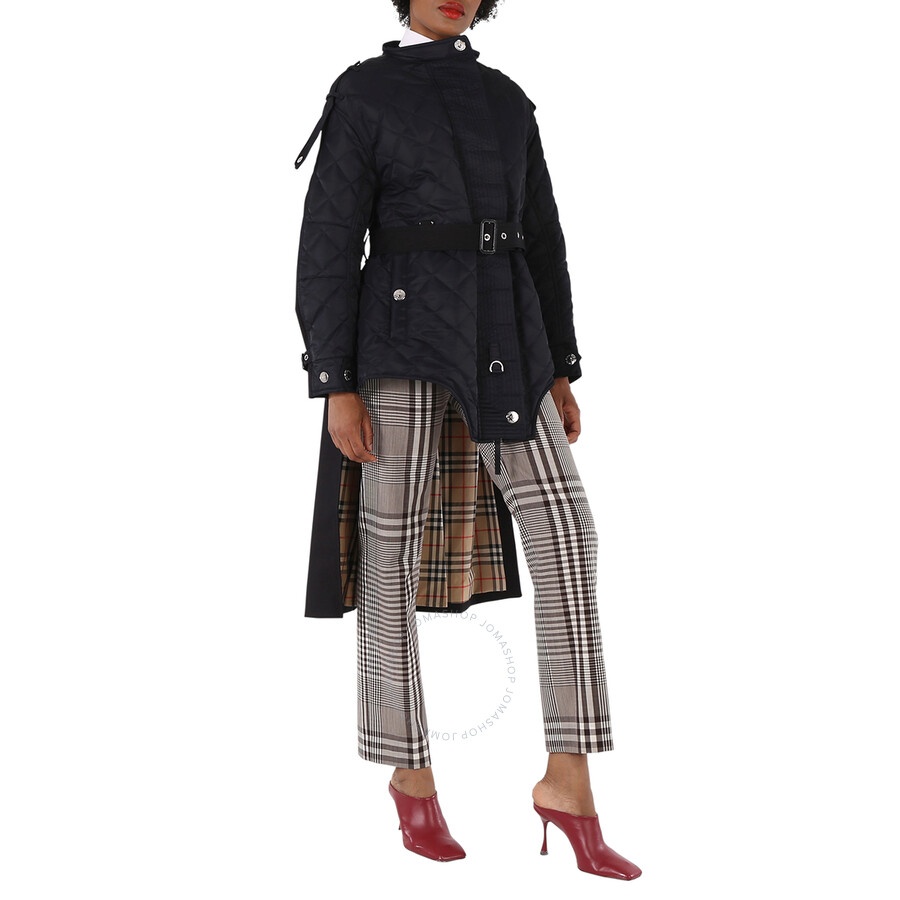 Burberry Ladies Quilted Nylon And Cotton Coat With Detachable Hood - 4
