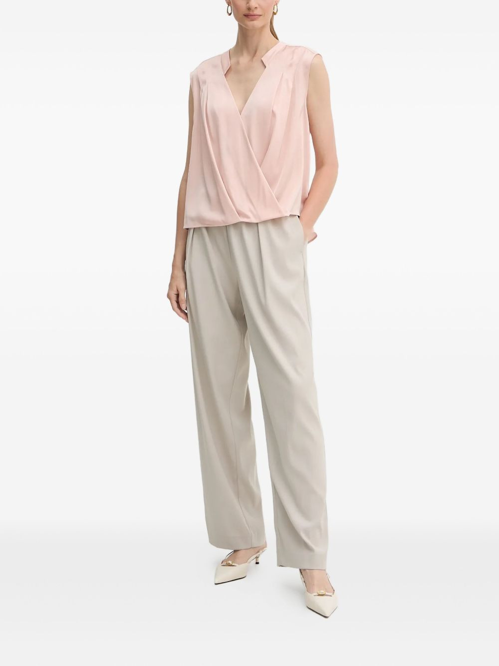 sleeveless wrap top - 2