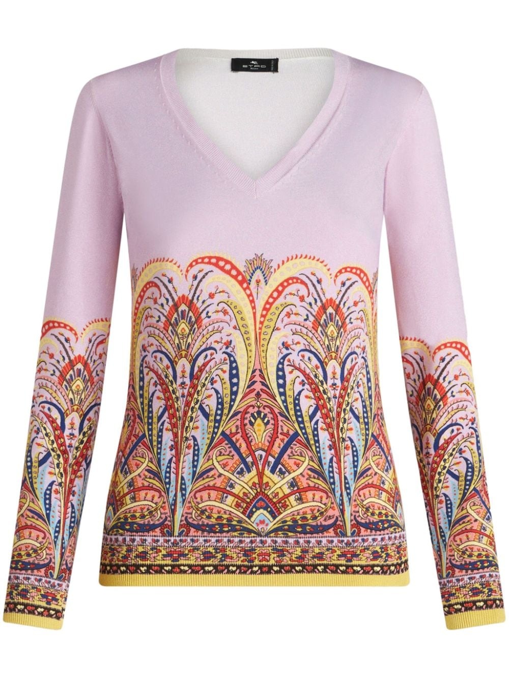 paisley-print V-neck jumper - 1