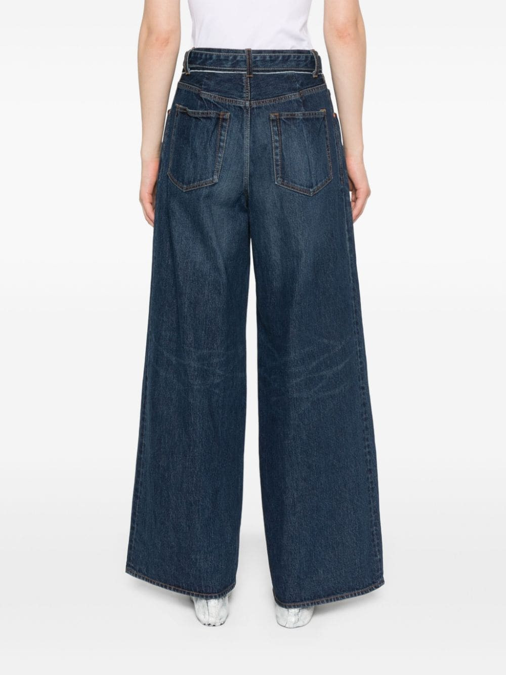 Sacai Women Wide-Leg Denim Jeans - 3