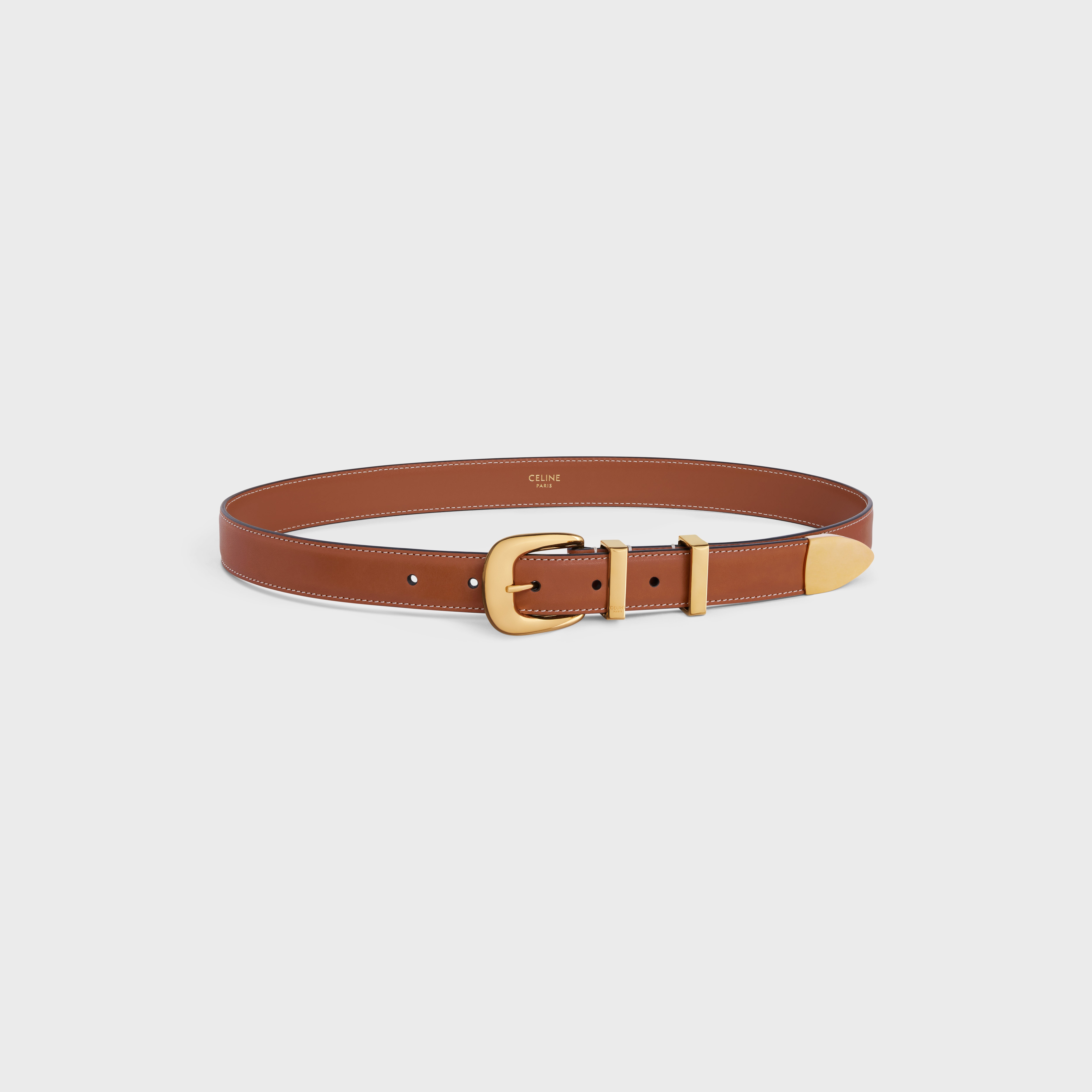 MEDIUM WESTERN BELT in Natural Calfskin - 3