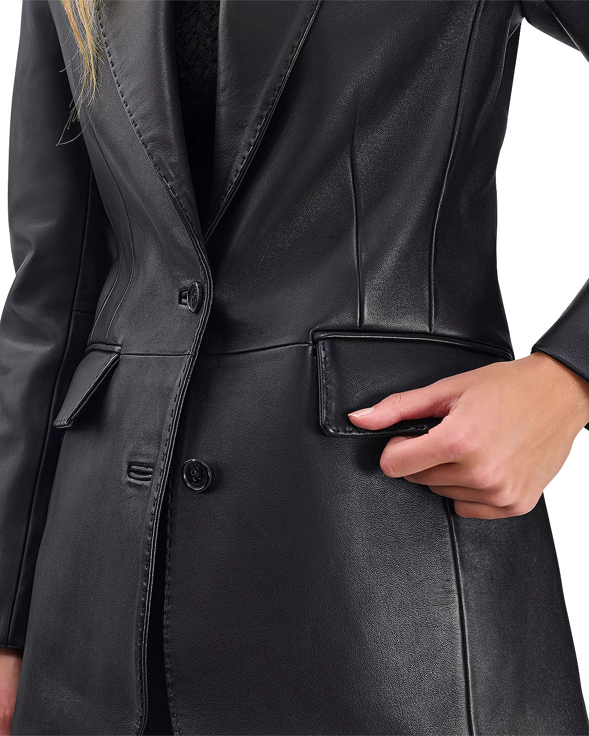Ash Leather Blazer - 5