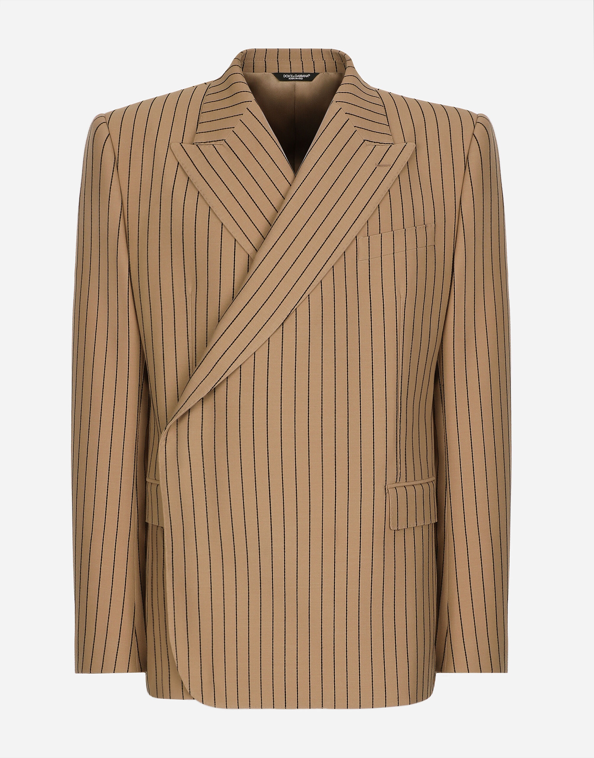 Double-breasted pinstripe Sicilia-fit jacket - 1