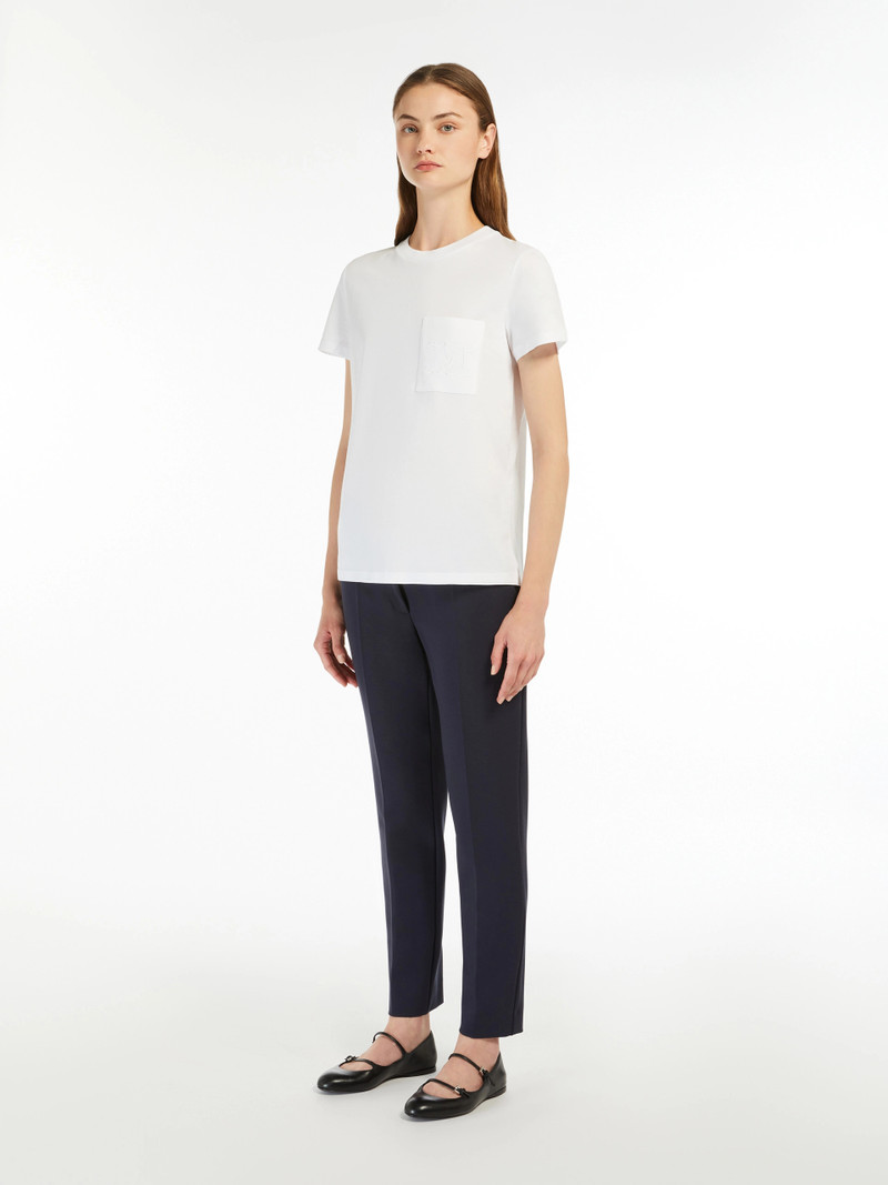 Max Mara PAPAIA Cotton jersey T-shirt - OPTICAL WHITE outlook