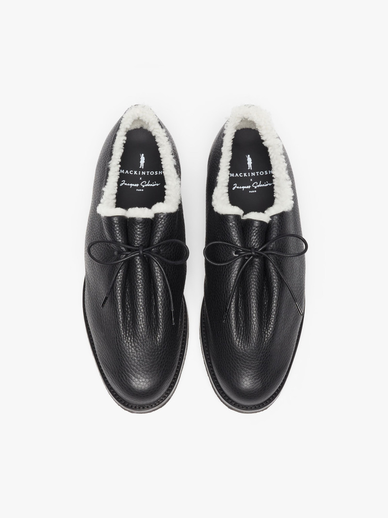 JACQUES SOLOVIÈRE BLACK SHEARLING SUEDE LACE-UP SHOES 3
