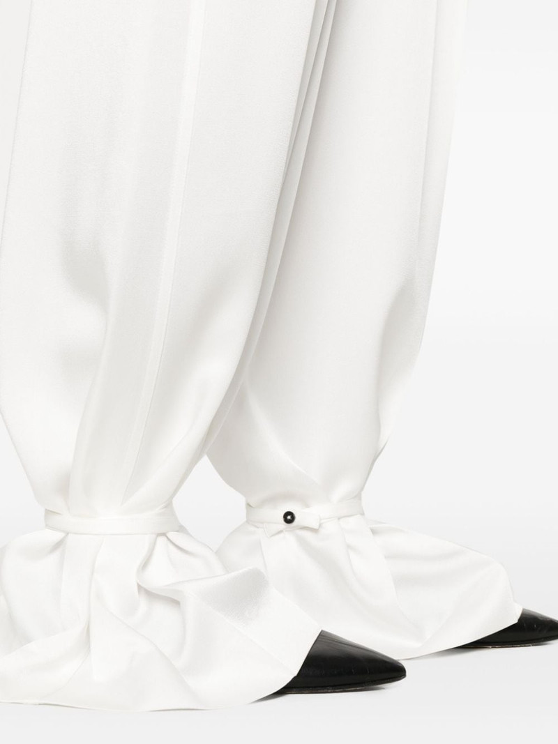 crepe pleated straight trousers 5