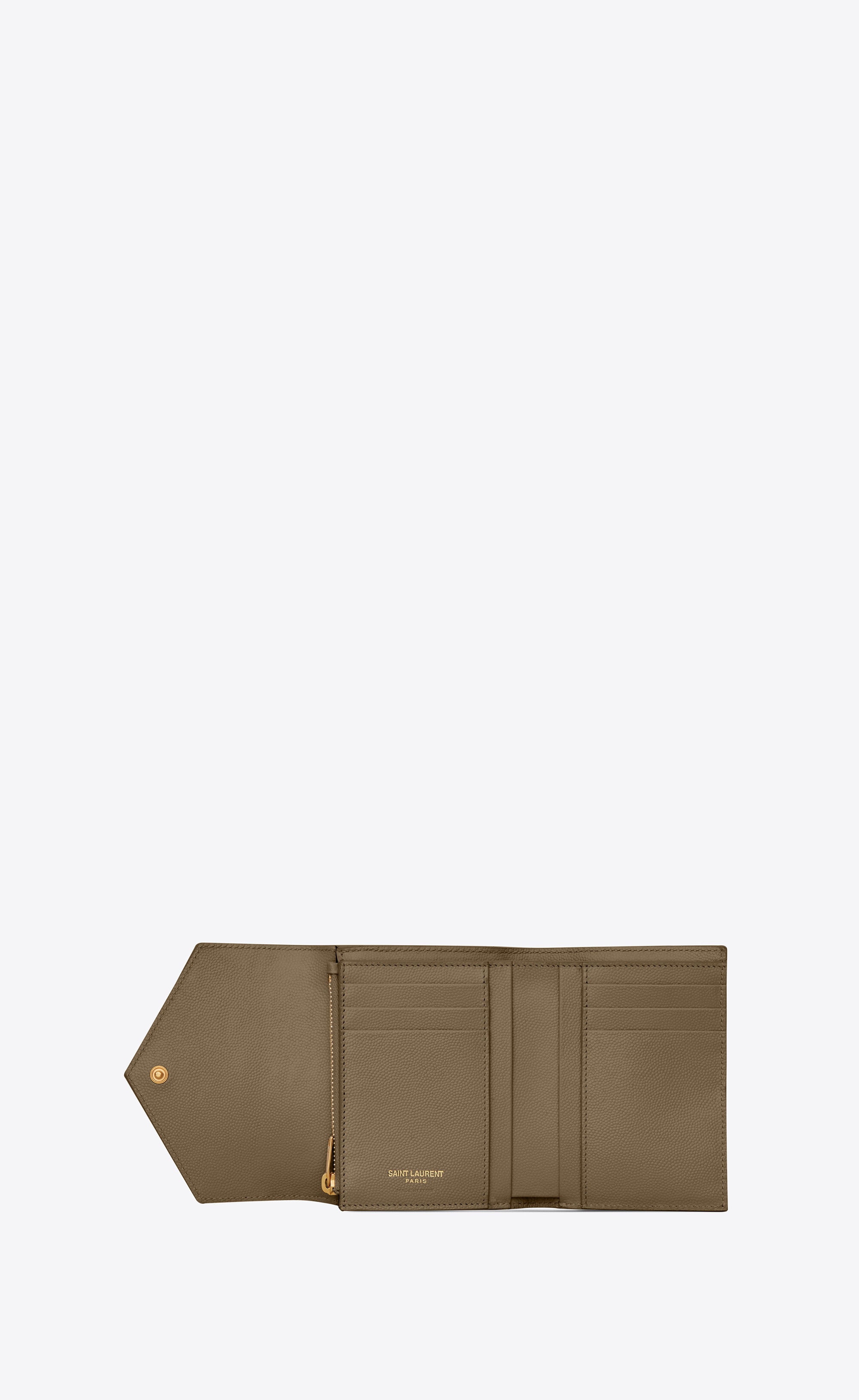 envelope compact tri fold in grain de poudre embossed leather - 4