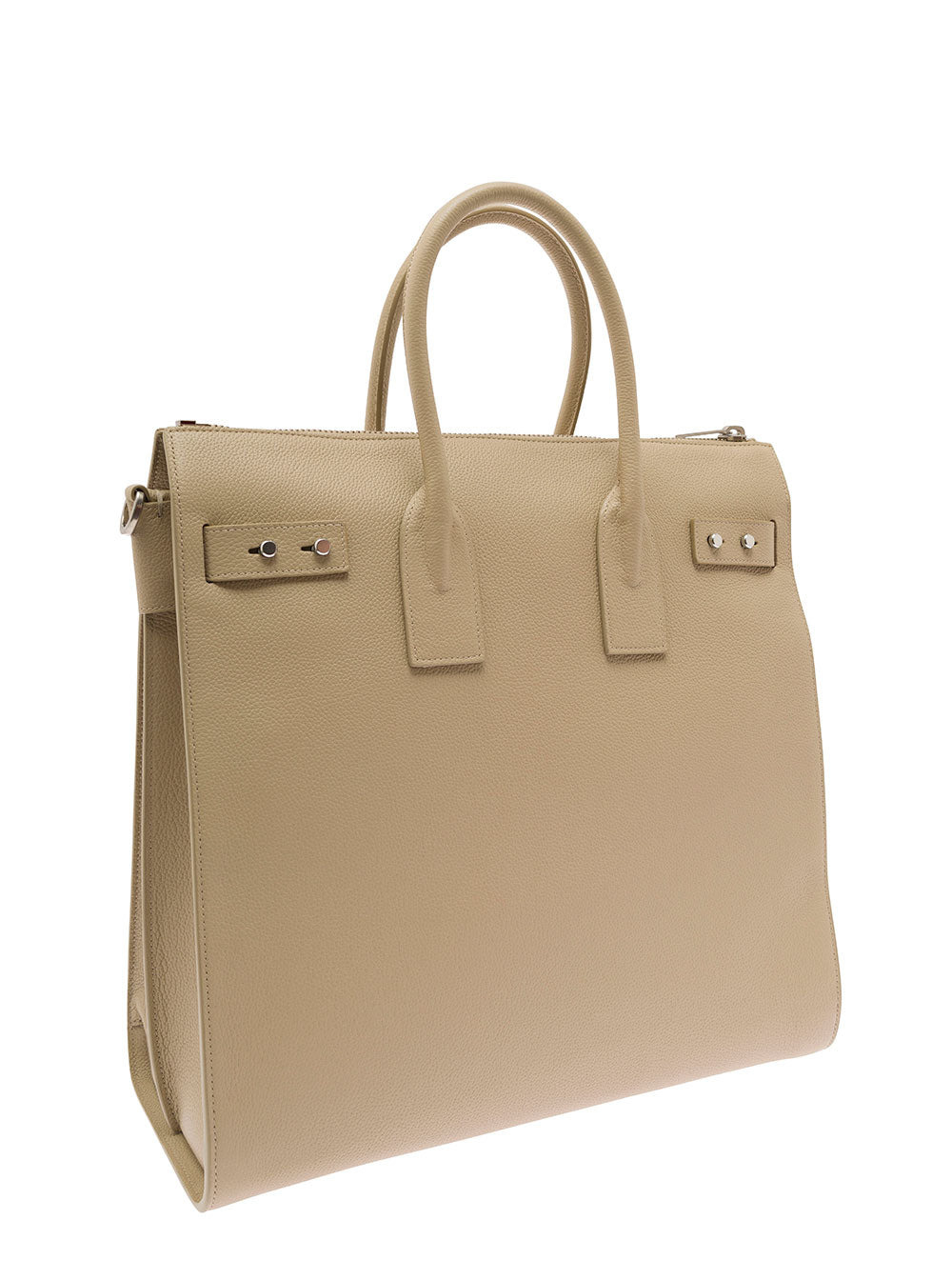 Saint Laurent Men 'Sac De Jour' Beige Tote Bag With Embossed Logo In Grainy Leather Man - 2