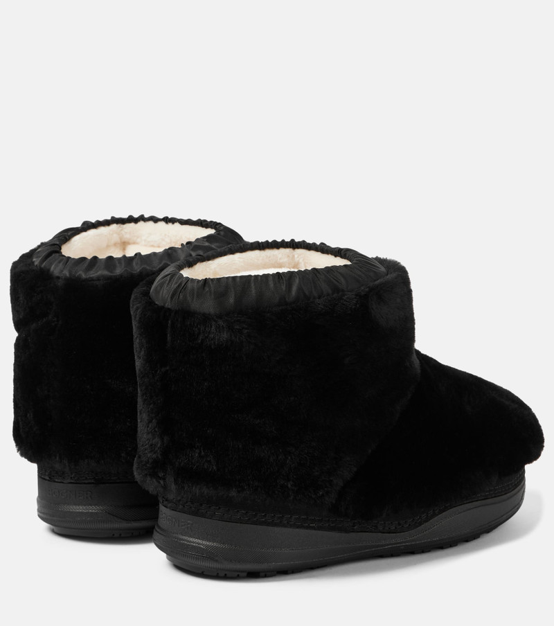 BOGNER Shearling-trimmed leather ankle boots outlook